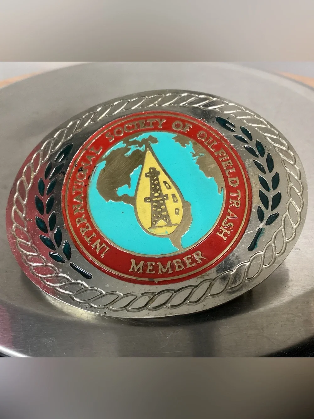 🔴 Vintage - International Society Of Oilfield Trash - Belt Buckle - (ISOT) Rare